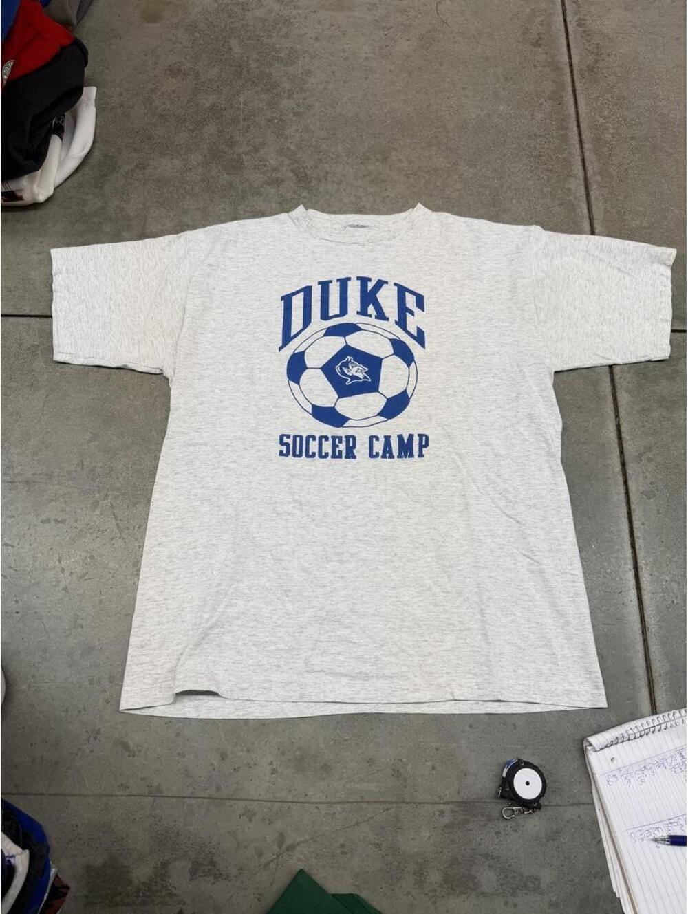 vintage duke university adidas soccer camp grey collegiate shirt size xl